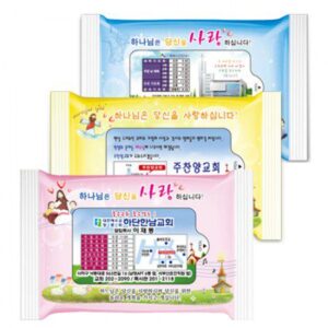 전도용 물티슈 제작 – 이사야 3종 유광 물향기 물티슈 10매용