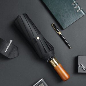 우산제작 그루브 12k 우드 손잡이 3단 완전자동 우산판촉물