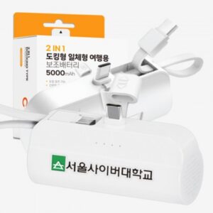NEW 루야스 2in1 도킹형 보조배터리제작 일체형 여행용 미니 소형 5000mAh