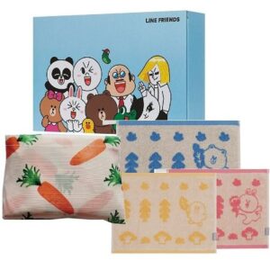 수건기념품 더블빅사이즈 시장가방 라인프렌즈 핸드선염타올세트(2종)