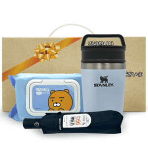 안심생활건강세트 34호 스탠리 텀블러 미니 머그컵+완자동암막3단UV우산+라이언물티슈 홍보물품제작