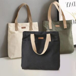 에코백제작 인조 가죽 패치 캔버스 지퍼 토트백