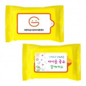 홍보용 개나리 20매 물티슈제작